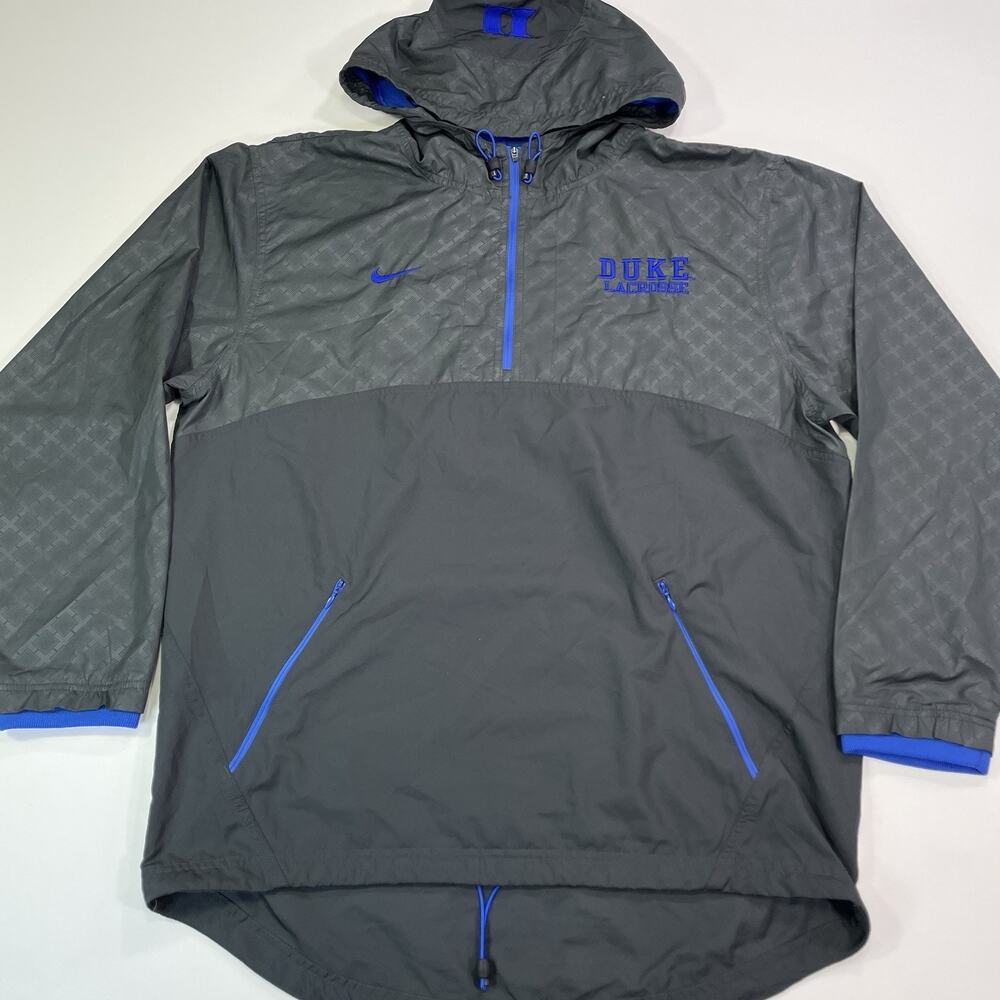 Nike Duke Lacrosse Hoodie Men’s Medium Rain Windbreaker Pullover Zipper Pockets